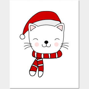 Christmas cat Posters and Art